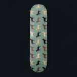 Labrador Retriever Dog Silhouettes Pattern Labs Skateboard<br><div class="desc">Labrador Retriever Lover's Skateboard. Silhouettes pattern with Black Labs,  Yellow Labs,  Chocolate Labs and Fox Red Labradors. Visit Jenn’s Doodle World for even more products with this fun dogs design,  as well as more dog breed themed gifts.</div>