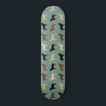 Labrador Retriever Dog Silhouettes Pattern Labs Skateboard<br><div class="desc">Labrador Retriever Lover's Skateboard. Silhouettes pattern with Black Labs,  Yellow Labs,  Chocolate Labs and Fox Red Labradors. Visit Jenn’s Doodle World for even more products with this fun dogs design,  as well as more dog breed themed gifts.</div>