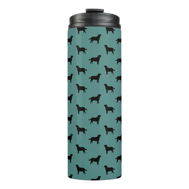 Labrador Retriever Dog Silhouettes Pattern Thermal Tumbler (Front)