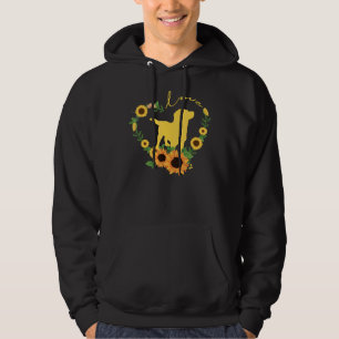 Labrador Retriever Dog Sunflower Heart Hoodie