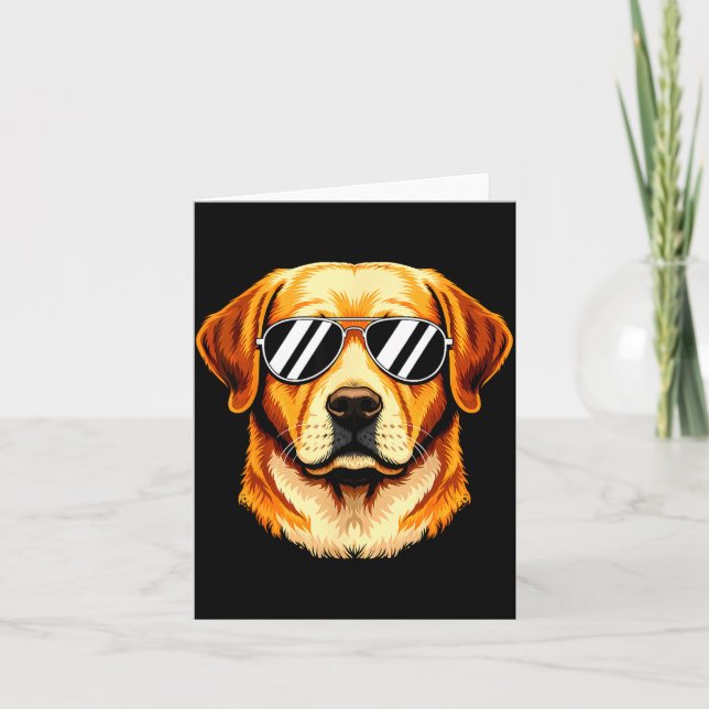 Labrador retriever dog sunglasses  card (Front)