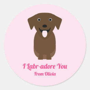 Labrador Retriever Dog Valentine's Day Party  Classic Round Sticker