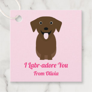 Labrador Retriever Dog Valentine's Day Party Favour Tags
