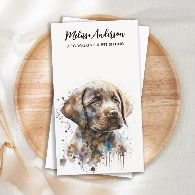 Labrador Retriever Dog Walker Pet Sitter Puppy Business Card (Creator Uploaded)