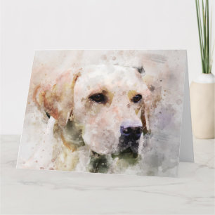 Labrador Retriever Dog Watercolor Portrait 02 Thank You Card