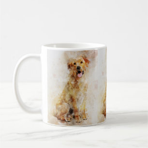 Labrador Retriever Dog Watercolor Portrait 04 Coffee Mug