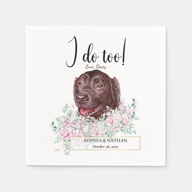 Labrador Retriever Dog Wedding Cocktail Napkins (Front)