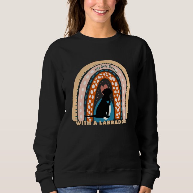 Labrador Retriever Dog With Patterned Rainbow 1 Sweatshirt (Front)