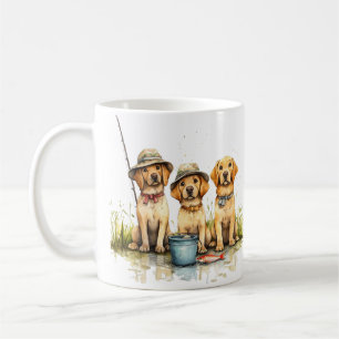 Labrador Retriever Dogs Fishing Coffee Mug