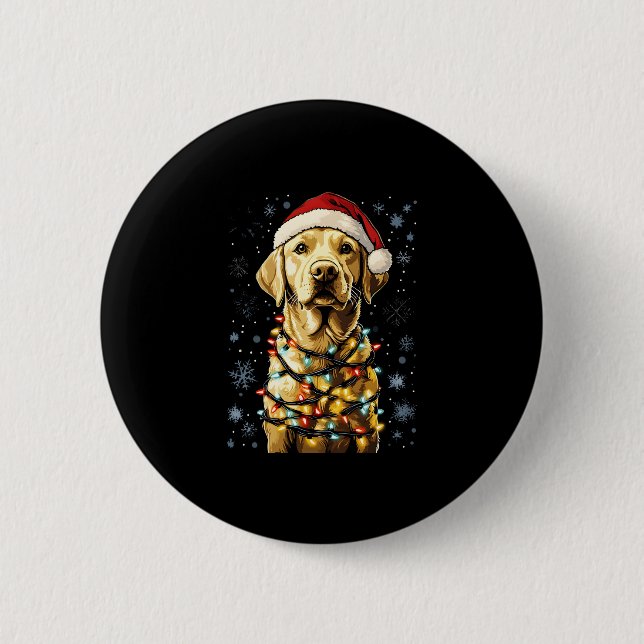Labrador Retriever Dogs Tree Christmas Sweater Xma 2 Inch Round Button (Front)