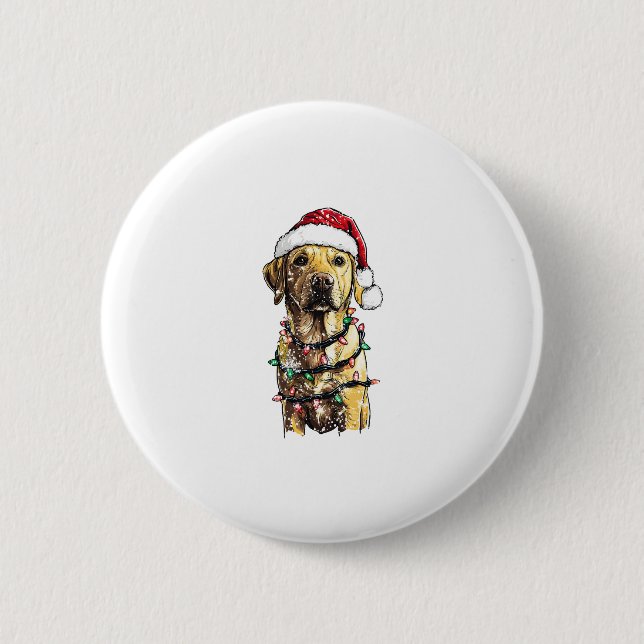 Labrador Retriever Dogs Tree Christmas Sweater Xma 2 Inch Round Button (Front)