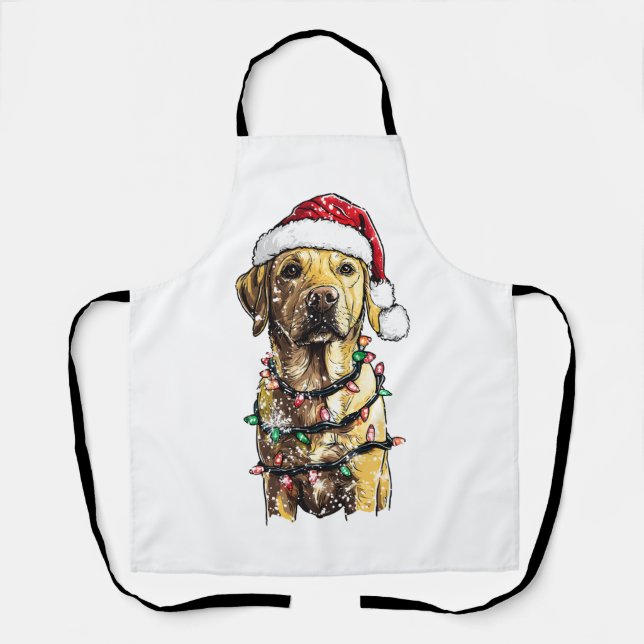 Labrador Retriever Dogs Tree Christmas Sweater Xma Apron (Front)
