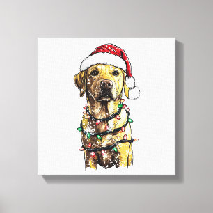 Labrador Retriever Dogs Tree Christmas Sweater Xma Canvas Print