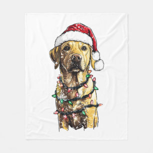 Labrador Retriever Dogs Tree Christmas Sweater Xma Fleece Blanket