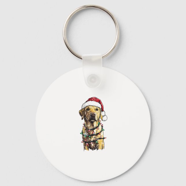Labrador Retriever Dogs Tree Christmas Sweater Xma Keychain (Front)