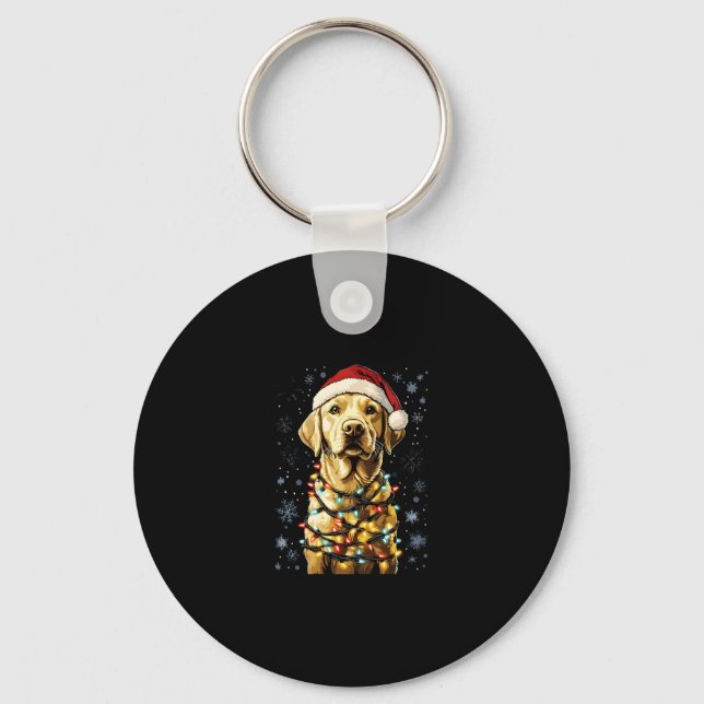 Labrador Retriever Dogs Tree Christmas Sweater Xma Keychain (Front)