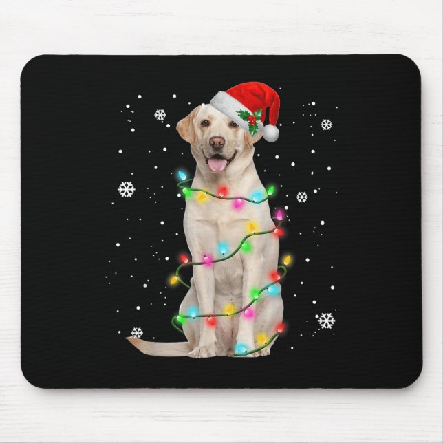 Labrador Retriever Dogs Tree Christmas Sweater Xma Mouse Pad (Front)