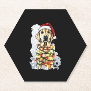 Labrador Retriever Dogs Tree Christmas Sweater Xma Paper Coaster