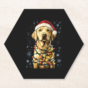 Labrador Retriever Dogs Tree Christmas Sweater Xma Paper Coaster