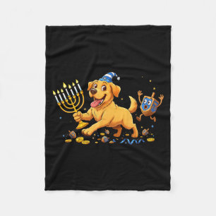 Labrador Retriever Dreidel Menorah Hanukkah Kids W Fleece Blanket