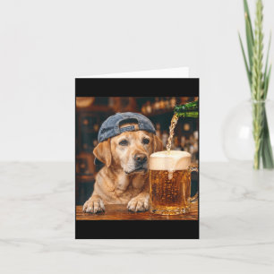 Labrador Retriever Drinking Beer Funny Dog Meme Card