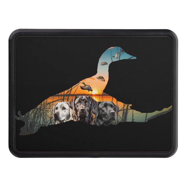 Labrador Retriever Duck Hunting Trailer Hitch Cover (Front)