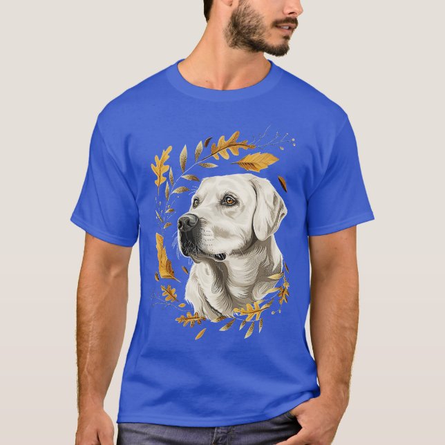Labrador Retriever Fall Dog Autumn Leaves T-Shirt (Front)