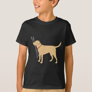 Labrador Retriever Fetch Ski Poles Yellow Lab Skii T-Shirt