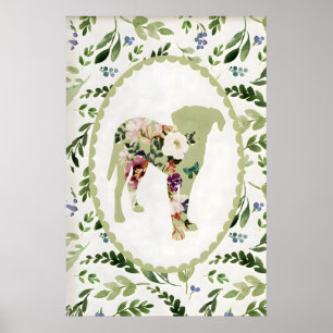 Labrador Retriever Floral Print Whimsical