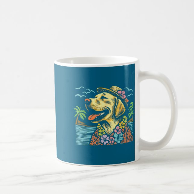 Labrador Retriever Floral Trocal Summer Vibes Hawa Coffee Mug (Right)