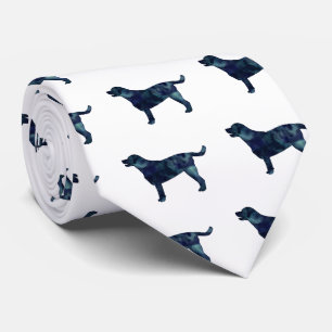 Labrador Retriever Geometric Pattern Silhouette Tie