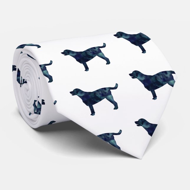 Labrador Retriever Geometric Pattern Silhouette Tie (Rolled)