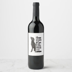 Labrador Retriever Gifts  Black Lab Face Picture Wine Label