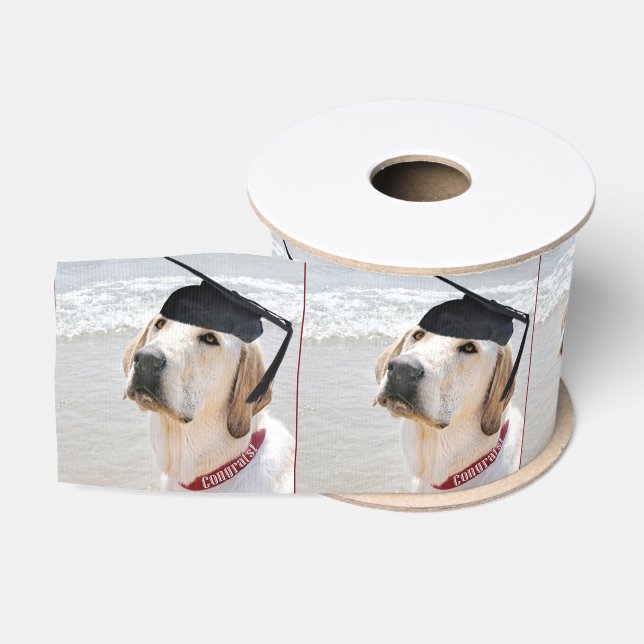 Labrador Retriever Graduate With Cap Grosgrain Ribbon (Spool)