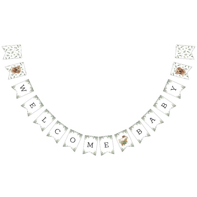 Labrador Retriever Greenery Baby Shower Puppy Bunting Flags (All)