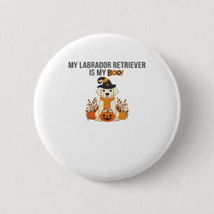 Labrador Retriever Halloween Dog  Funny Spooky Boo 2 Inch Round Button