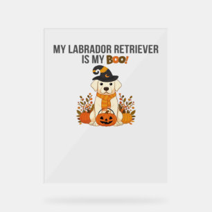 Labrador Retriever Halloween Dog  Funny Spooky Boo Acrylic Sign