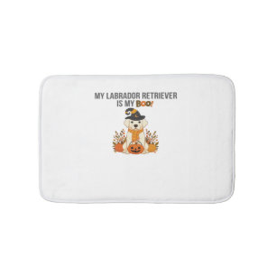 Labrador Retriever Halloween Dog  Funny Spooky Boo Bath Mat