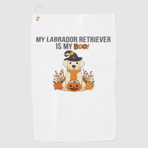 Labrador Retriever Halloween Dog  Funny Spooky Boo Golf Towel