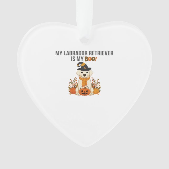 Labrador Retriever Halloween Dog  Funny Spooky Boo Ornament (Front)