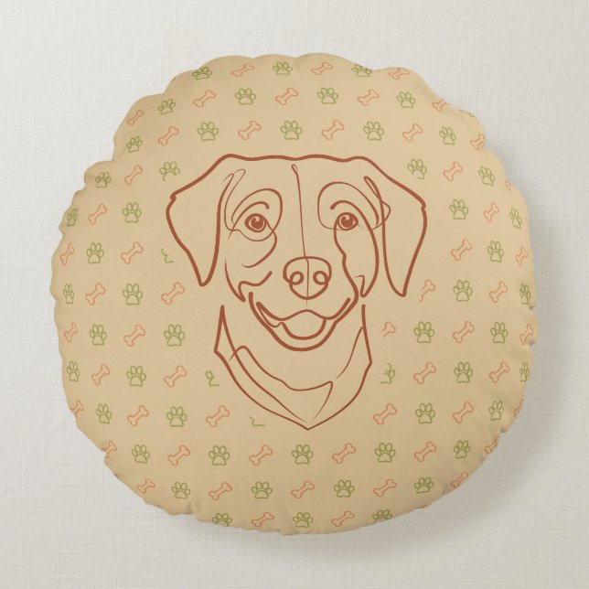 Labrador Retriever. Happiness Edition! Round Pillow (Front)