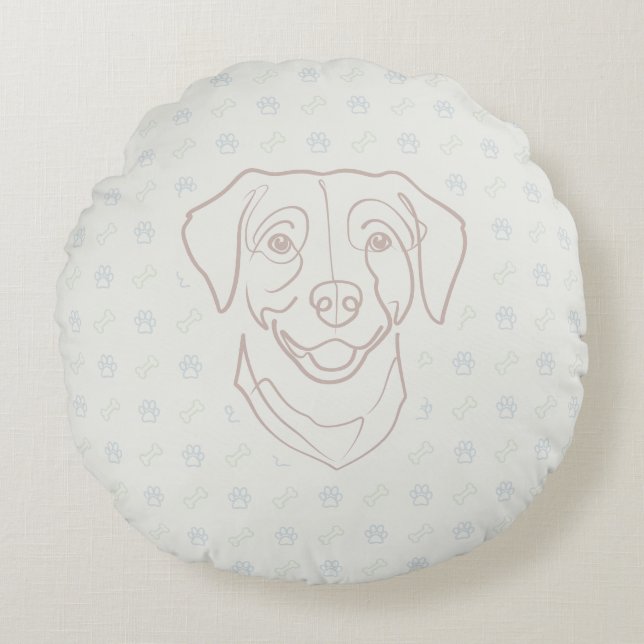 Labrador Retriever. Happiness Edition! Round Pillow (Front)