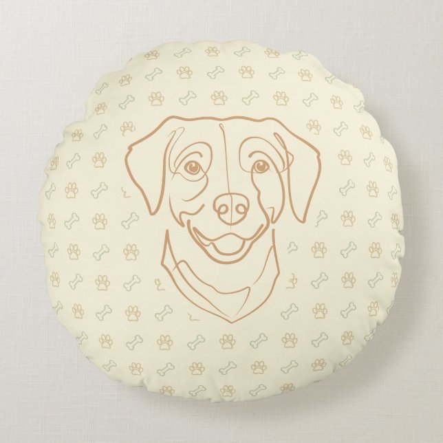 Labrador Retriever. Happiness Edition! Round Pillow (Front)