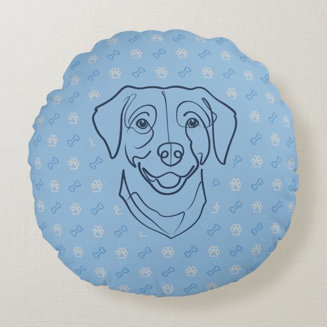 Labrador Retriever. Happiness Edition! Round Pillow (Front)
