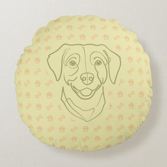 Labrador Retriever. Happiness Edition! Round Pillow (Front)
