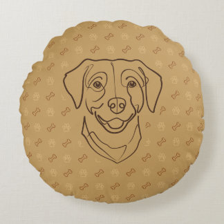 Labrador Retriever. Happiness Edition! Round Pillow