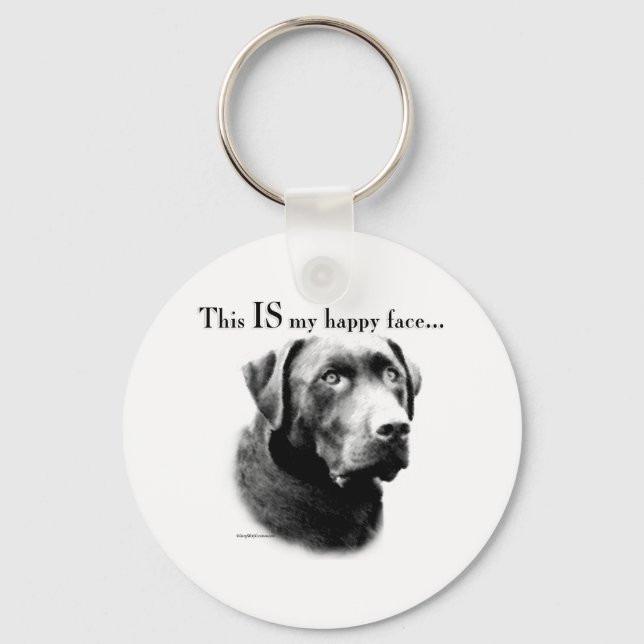 Labrador Retriever Happy Face Keychain (Front)