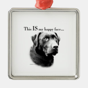 Labrador Retriever Happy Face Metal Ornament