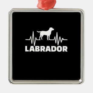 Labrador Retriever Heartbeat Metal Ornament