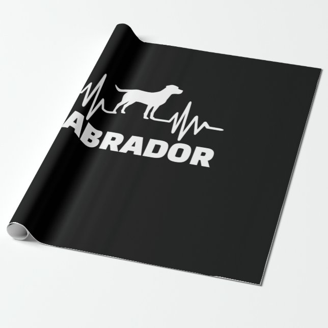 Labrador Retriever Heartbeat Wrapping Paper (Unrolled)